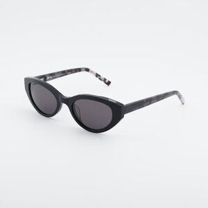DKNY DK548S 001 Sunglasses Black Cat Eye Frame, Grey Lenses